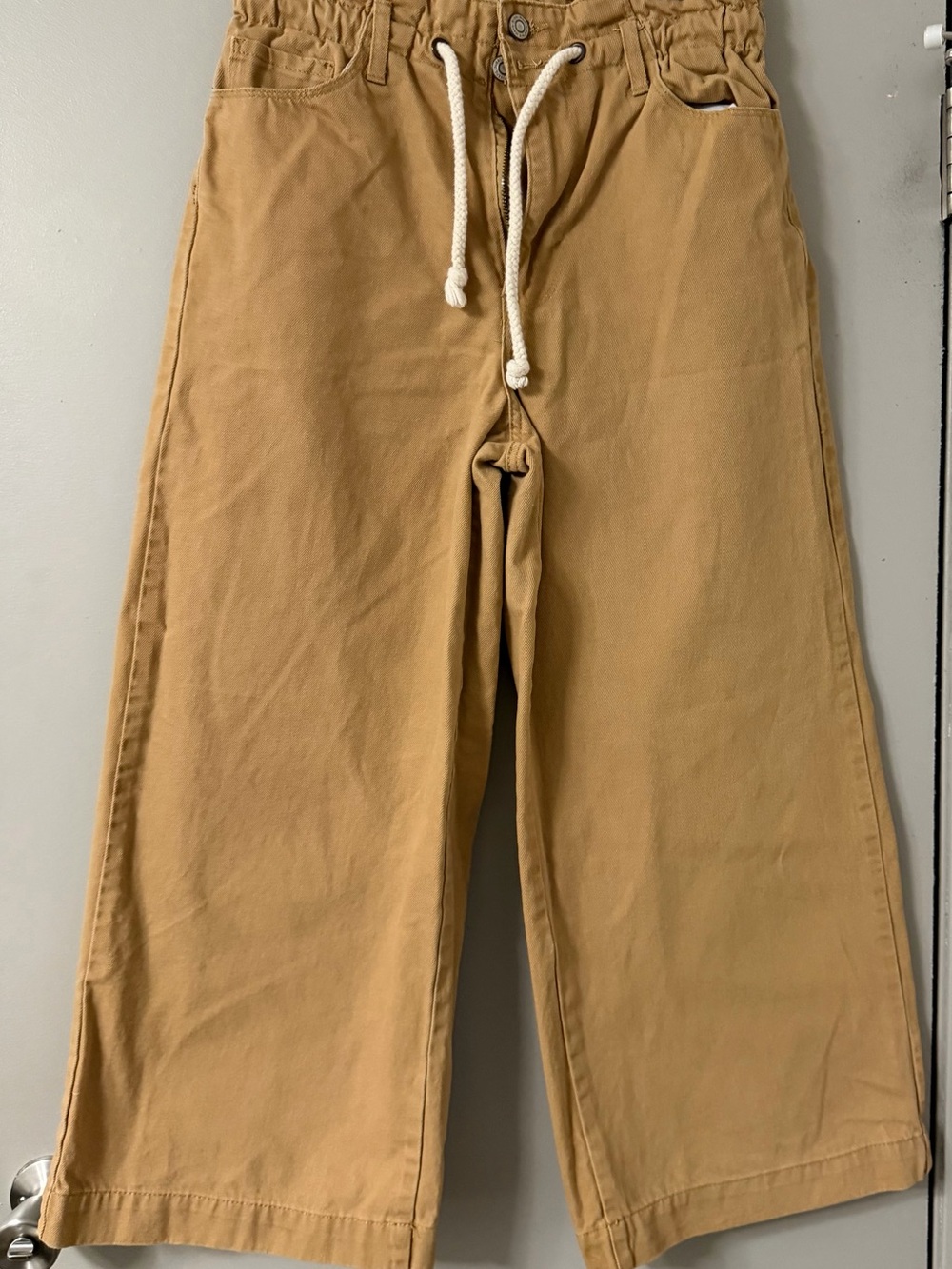 Kensie Jeans Vintage Luxe Wide Leg Cropped Pants Size 4/27 Tan